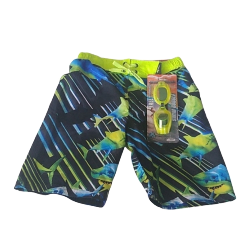 ZeroXposur Boys Sharks Surf Board Shorts Large 7